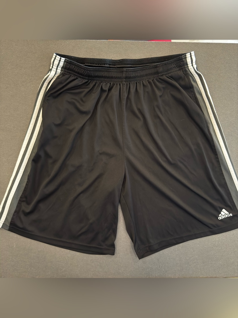 Men's Adidas Climalite Athletic Shorts with White Side Stripes